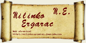 Milinko Ergarac vizit kartica